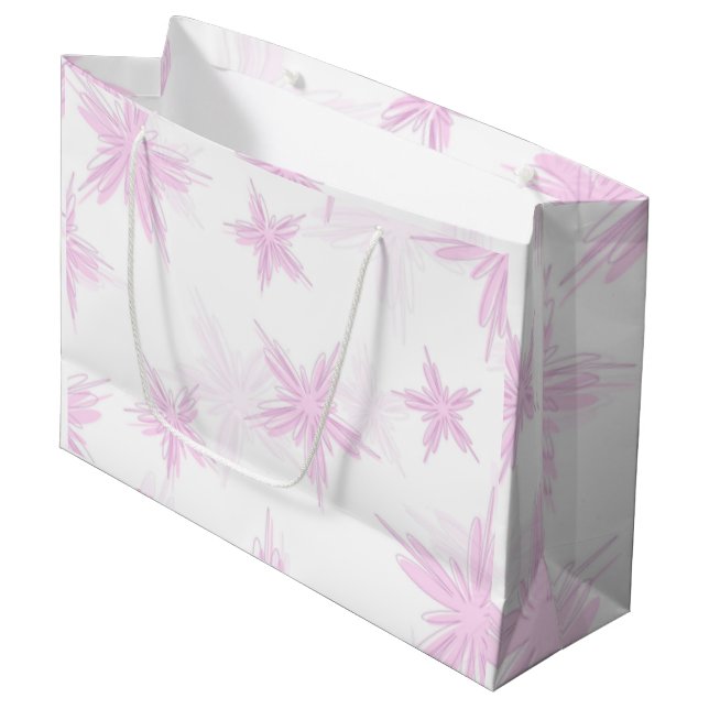 Grand Sac Cadeau Motif de fleurs (Devant Angle)