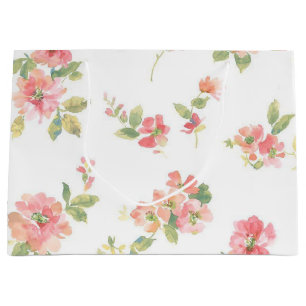 Grand Sac Cadeau Motif de fleurs