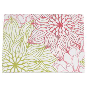 Grand Sac Cadeau Motif de fleurs