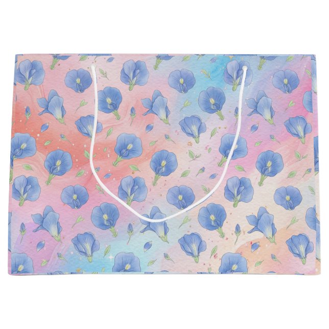 Grand Sac Cadeau Motif de fleurs colorées (Devant)