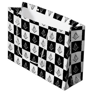 Grand Sac Cadeau Motif de Freemason À damiers