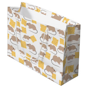Grand Sac Cadeau Motif de fromage mignon rongeur de la souris