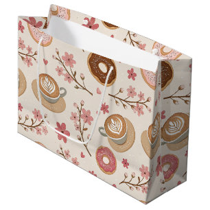 Grand Sac Cadeau Motif de housse de café Fleur de Cerisier (3)