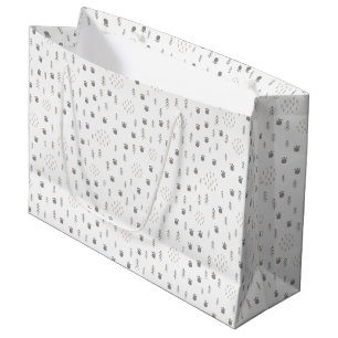 Grand Sac Cadeau Motif de la piste animale du bois mûre