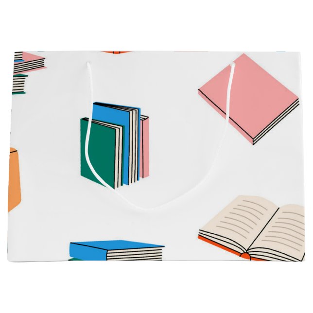 Grand Sac Cadeau Motif de livre (Devant)