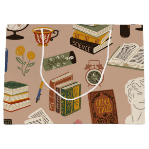 Grand Sac Cadeau Motif de livre