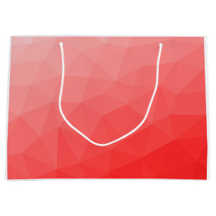 Grand Sac Cadeau Motif de maillage géométrique dégradé rouge