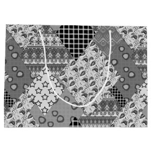 Grand Sac Cadeau Motif de maquette gris