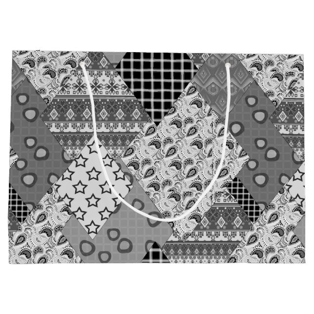 Grand Sac Cadeau Motif de maquette gris (Dos)