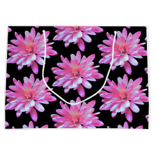 Grand Sac Cadeau Motif de marguerite rose