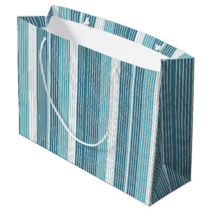 Grand Sac Cadeau Motif de Noël turquoise Pinstripe #28 ID1009