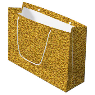 Grand Sac Cadeau motif de peau de léopard jaune brun