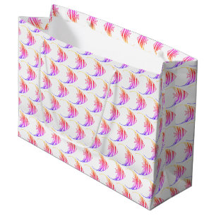 Grand Sac Cadeau Motif de poisson rose mignon