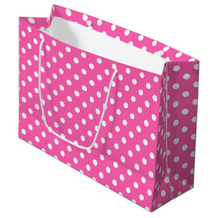 Grand Sac Cadeau Motif de sensibilisation au cancer du sein à pois