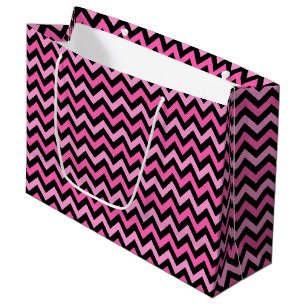 Grand Sac Cadeau Motif de sensibilisation au cancer du sein Chevron