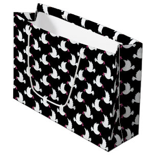 Grand Sac Cadeau Motif de sensibilisation au cancer du sein White B