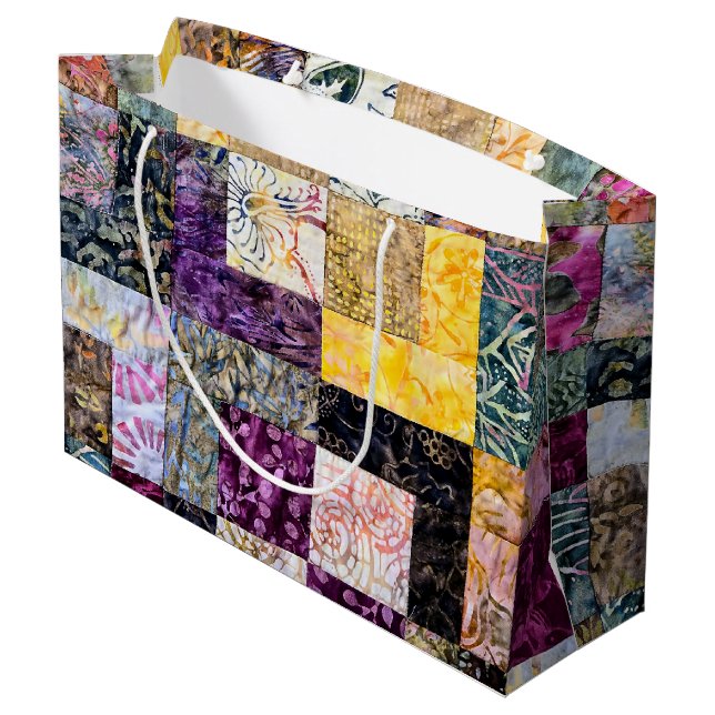 Grand Sac Cadeau Motif de surfaces composées (Dos Angle)