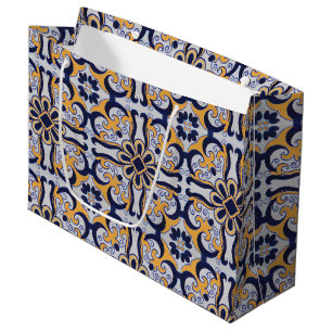 Grand Sac Cadeau motif de tuiles portugaises