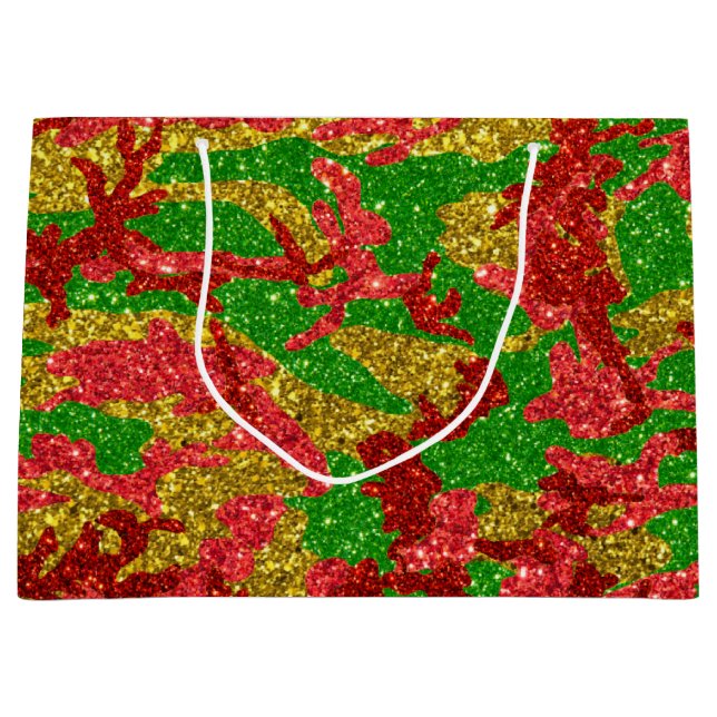 Grand Sac Cadeau Motif Des Haus De Camo Gold Xmas (Devant)