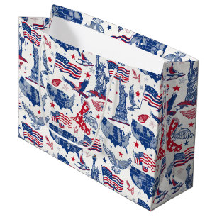 Grand Sac Cadeau Motif des icônes patriotiques - Statue de la Liber