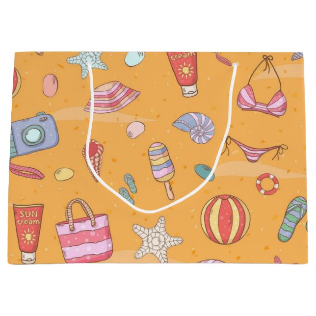 Grand Sac Cadeau Motif d'été (Devant)