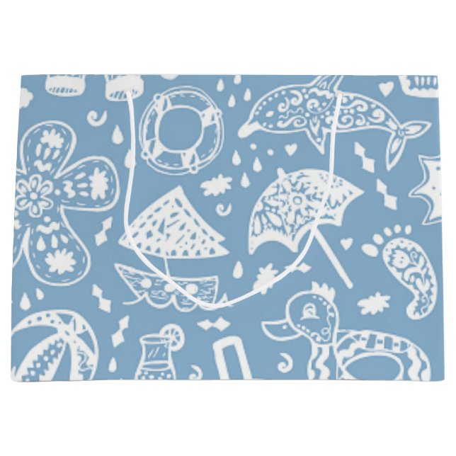 Grand Sac Cadeau Motif d'été (Devant)