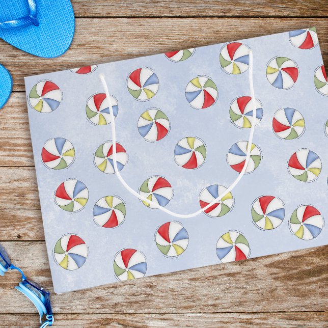 Grand Sac Cadeau Motif d'été à l'aquarelle (Créateur téléchargé)