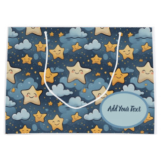 Grand Sac Cadeau Motif d'étoiles