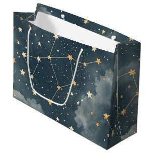 Grand Sac Cadeau Motif d'étoiles de constellation céleste (4)
