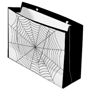 Grand Sac Cadeau Motif d'Halloween noir et blanc