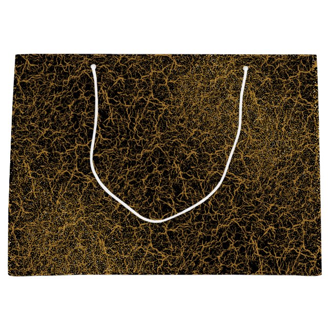 Grand Sac Cadeau Motif d'or 09,bw Black BG (Devant)