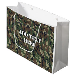 Grand Sac Cadeau Motif du camouflage vert militaire