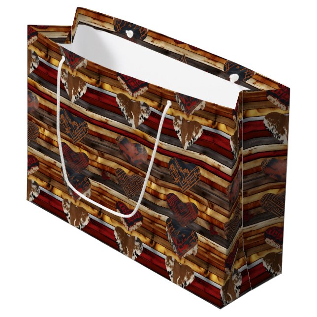 Grand Sac Cadeau motif du parti cool occidental (Devant Angle)