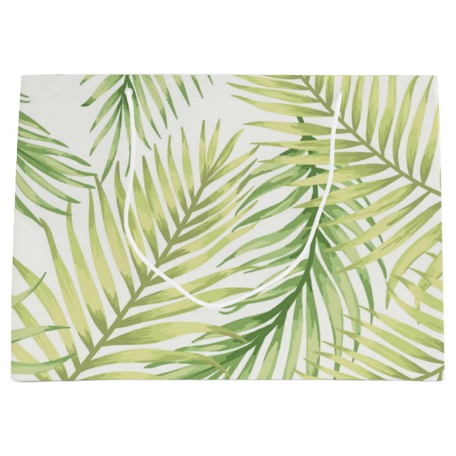 Grand Sac Cadeau motif feuille (Devant)