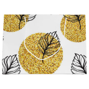 Grand Sac Cadeau motif feuille