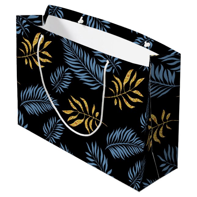 Grand Sac Cadeau Motif feuille 17 (Dos Angle)