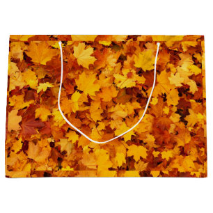 Grand Sac Cadeau Motif feuille d'érable-25877