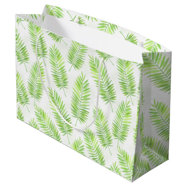 Grand Sac Cadeau Motif feuille Palm (Dos Angle)