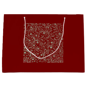 Grand Sac Cadeau Motif floral botanique élégant – Nature minimale