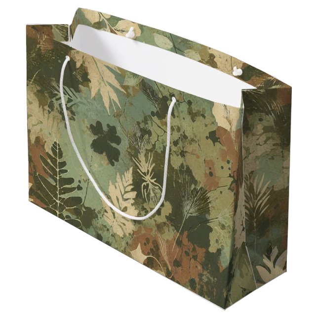 Grand Sac Cadeau Motif Florest (Dos Angle)