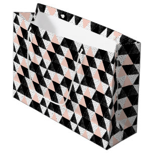 Grand Sac Cadeau Motif géométrique de triangle tirée par la main