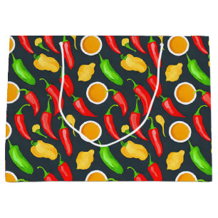 Grand Sac Cadeau Motif Hot Chili Peppers