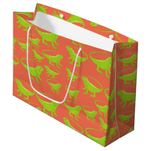 Grand Sac Cadeau Motif Iguana Lizard