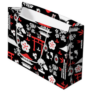 Grand Sac Cadeau Motif japonais