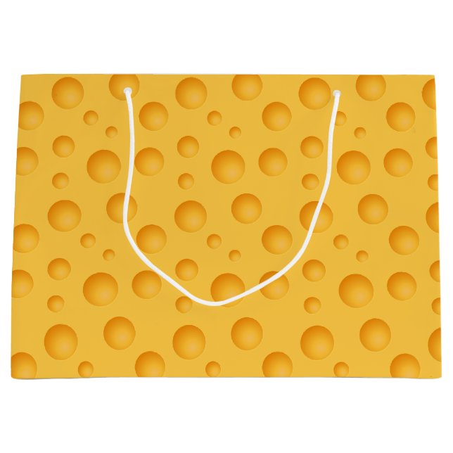 Grand Sac Cadeau Motif jaune de fromage (Devant)