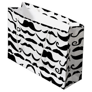 Grand Sac Cadeau Motif Moustache