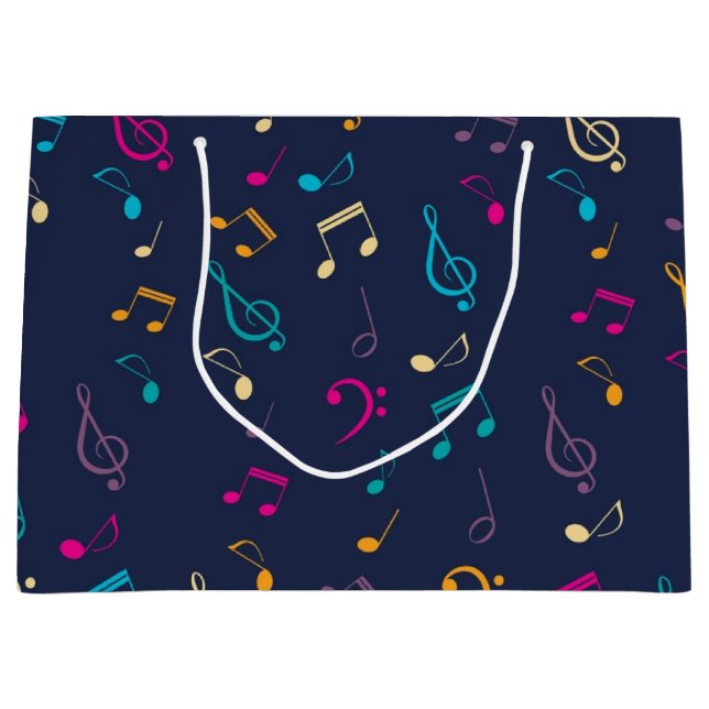 Grand Sac Cadeau Motif musical (Devant)