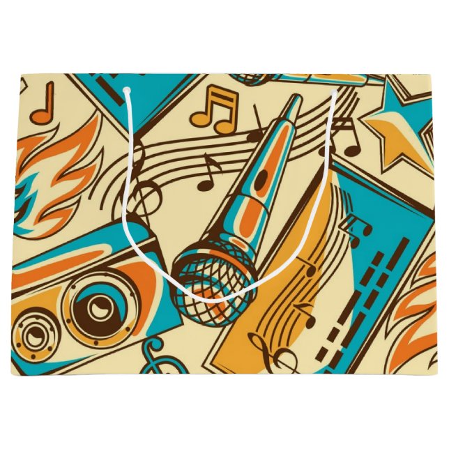Grand Sac Cadeau Motif musical (Devant)