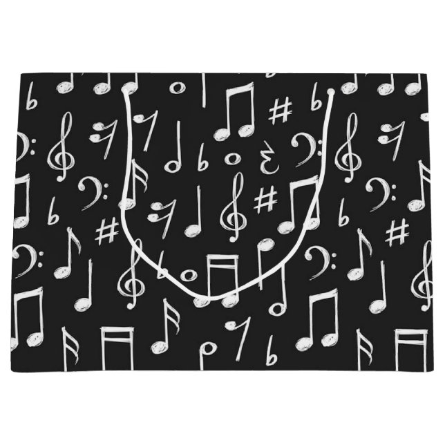 Grand Sac Cadeau Motif musical (Devant)