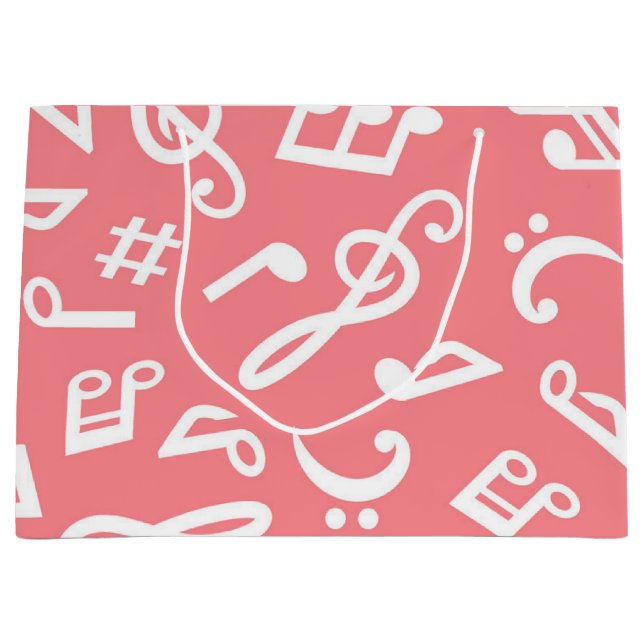 Grand Sac Cadeau Motif musical (Devant)